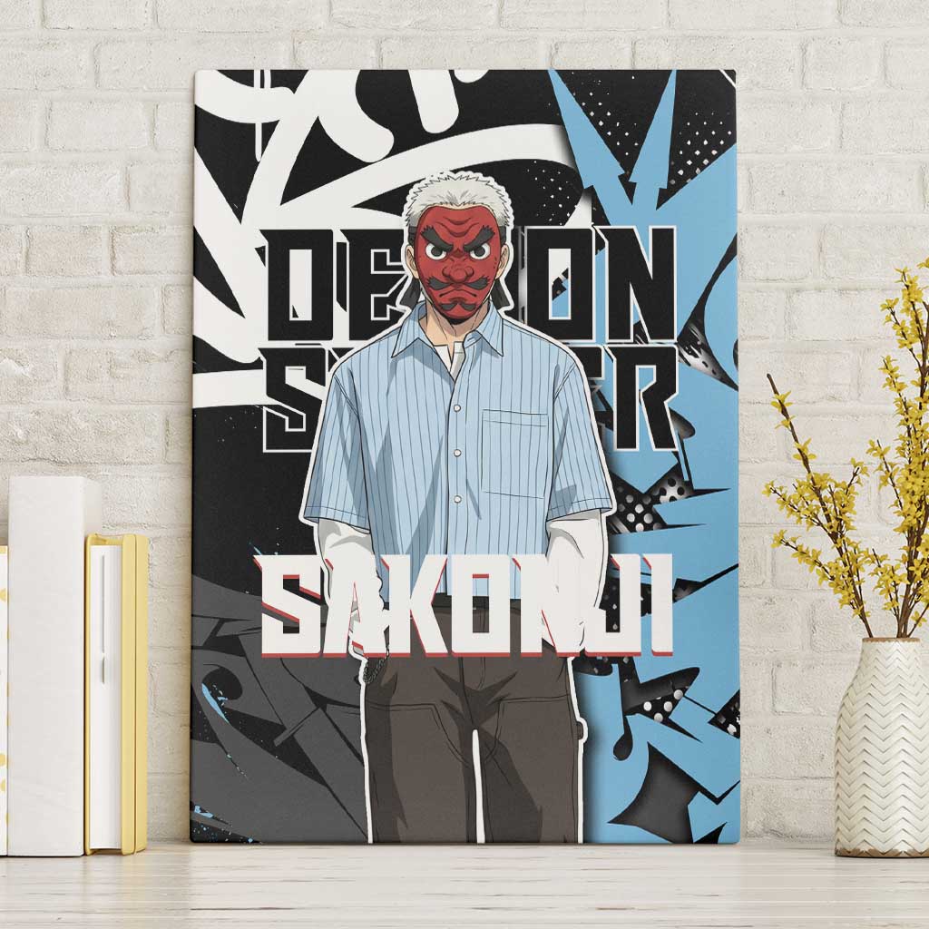 Sakonji Demon Slayer Canvas Wall Art Blue Graffiti Anime Style
