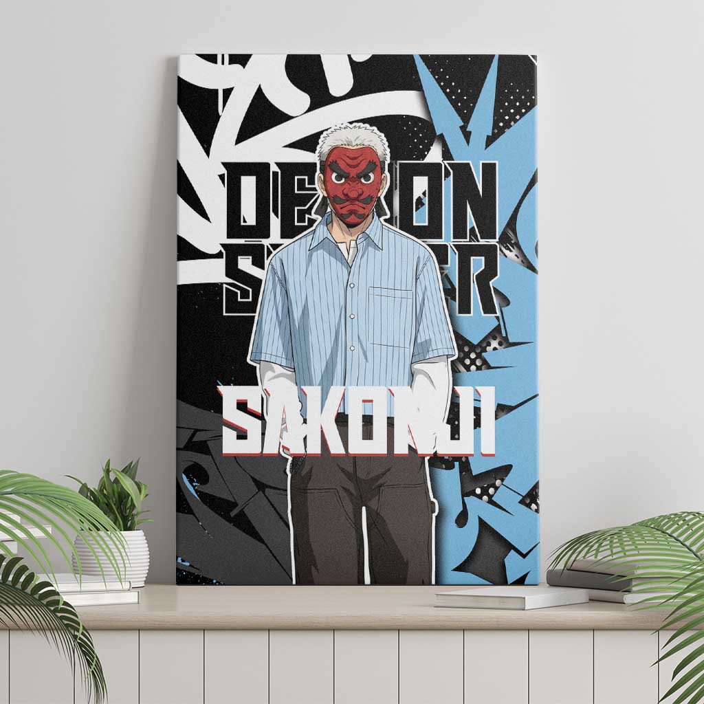 Sakonji Demon Slayer Canvas Wall Art Blue Graffiti Anime Style