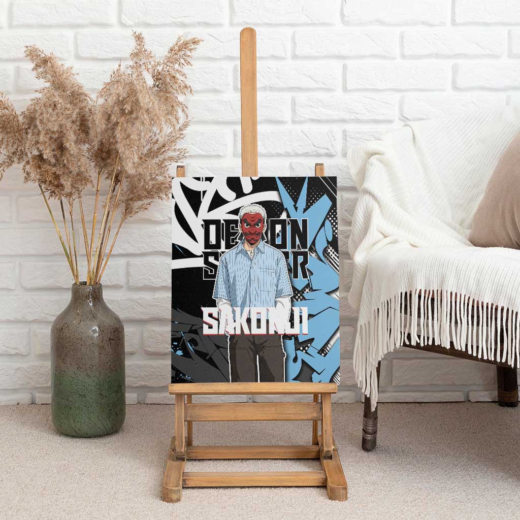 Sakonji Demon Slayer Canvas Wall Art Blue Graffiti Anime Style