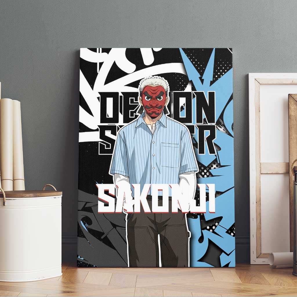 Sakonji Demon Slayer Canvas Wall Art Blue Graffiti Anime Style