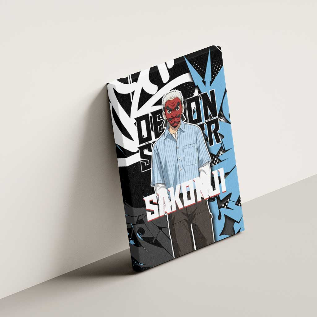Sakonji Demon Slayer Canvas Wall Art Blue Graffiti Anime Style