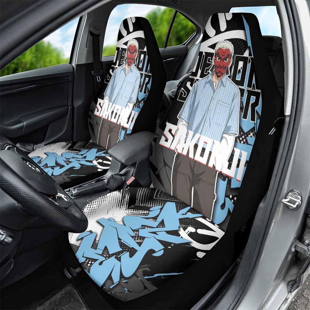 Sakonji Demon Slayer Car Seat Cover Blue Graffiti Anime Style