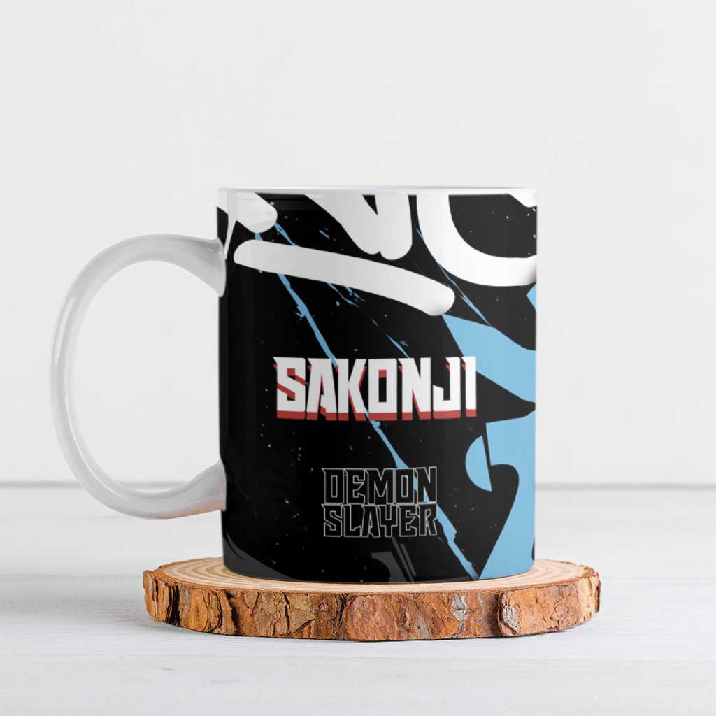 Sakonji Demon Slayer Ceramic Mug Blue Graffiti Anime Style