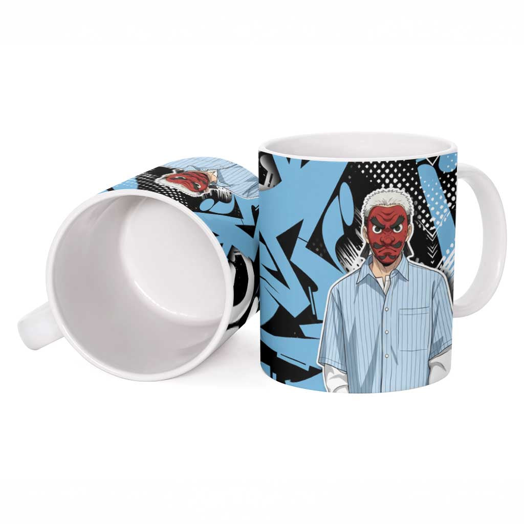 Sakonji Demon Slayer Ceramic Mug Blue Graffiti Anime Style