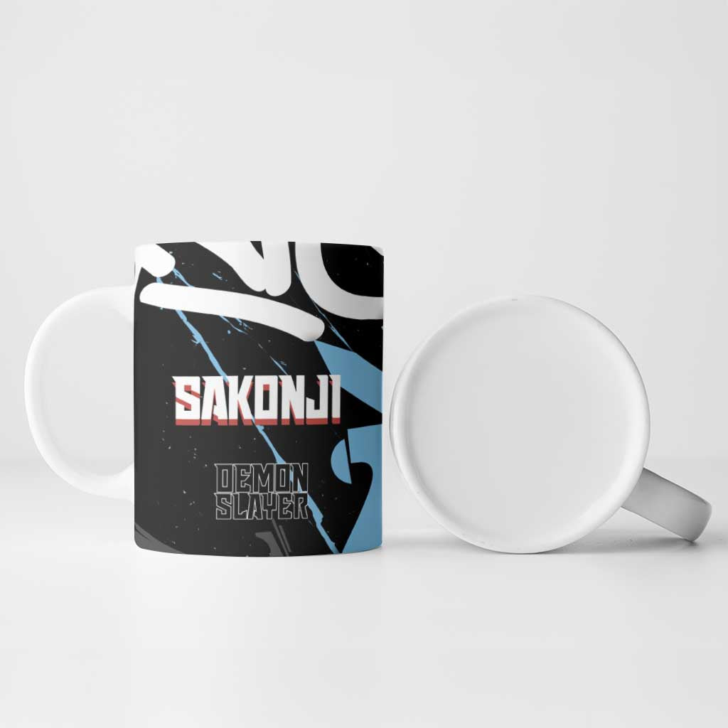 Sakonji Demon Slayer Ceramic Mug Blue Graffiti Anime Style