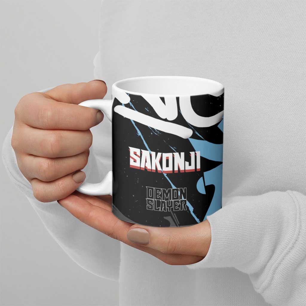 Sakonji Demon Slayer Ceramic Mug Blue Graffiti Anime Style