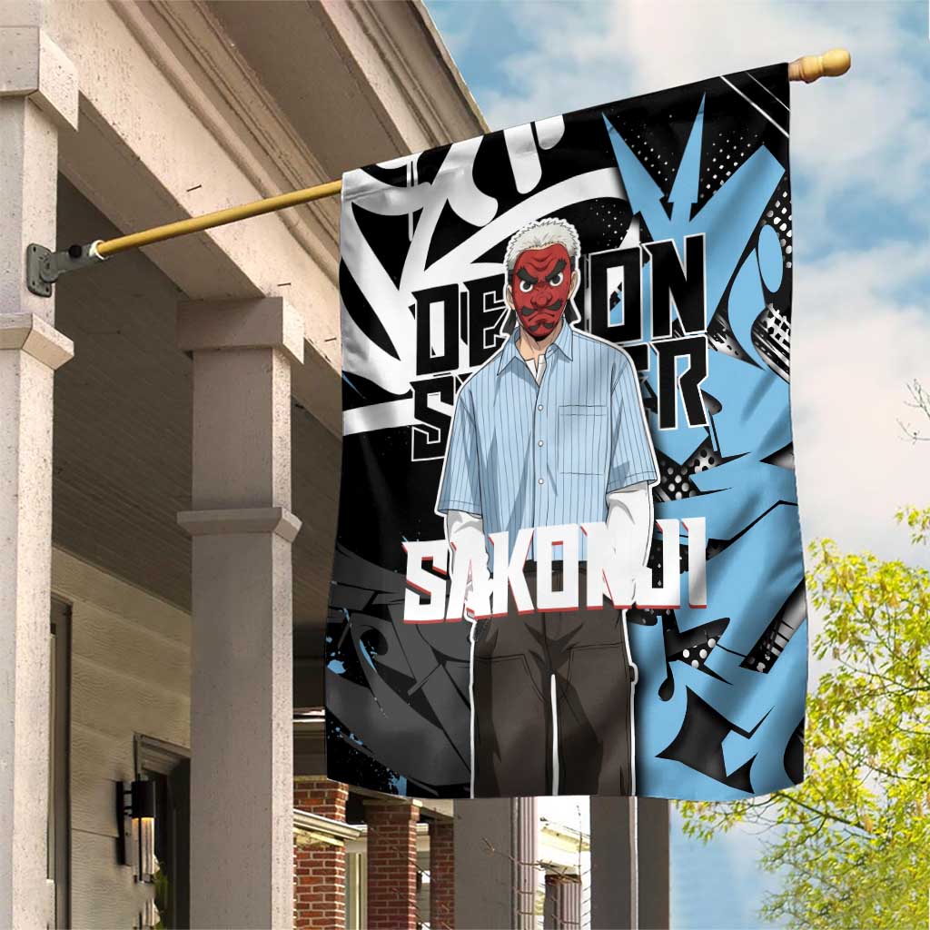Sakonji Demon Slayer Garden Flag Blue Graffiti Anime Style