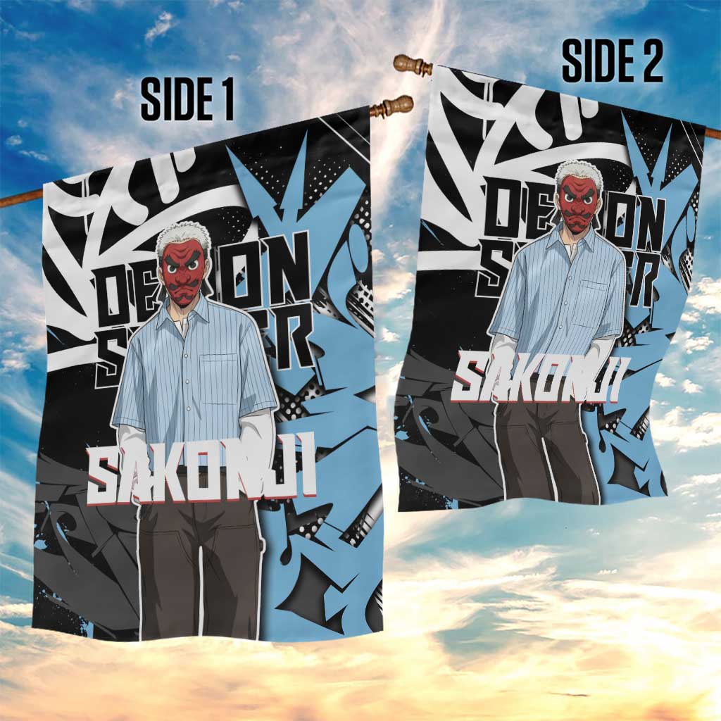 Sakonji Demon Slayer Garden Flag Blue Graffiti Anime Style