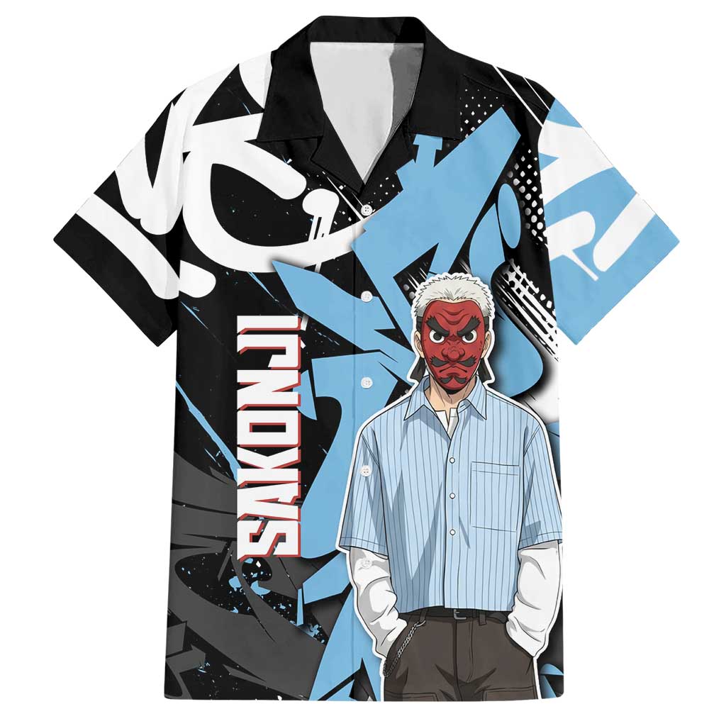 Sakonji Demon Slayer Hawaiian Shirt Blue Graffiti Anime Style