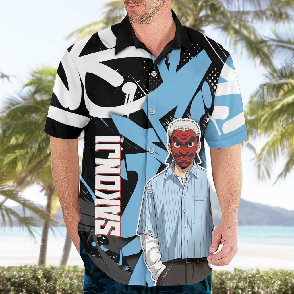 Sakonji Demon Slayer Hawaiian Shirt Blue Graffiti Anime Style