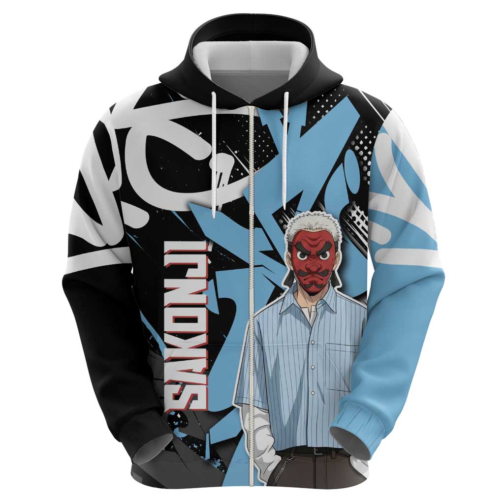 Sakonji Demon Slayer Hoodie Blue Graffiti Anime Style