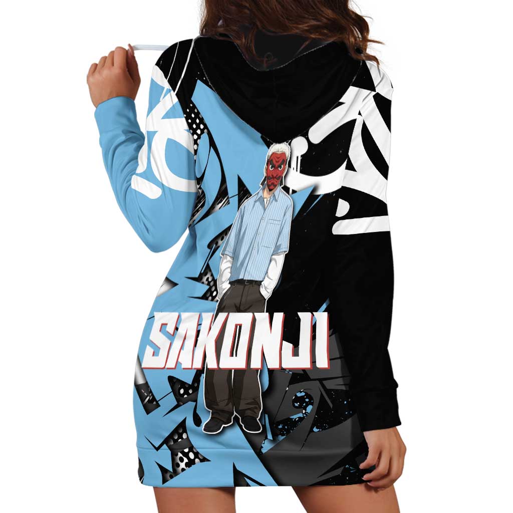 Sakonji Demon Slayer Hoodie Dress Blue Graffiti Anime Style