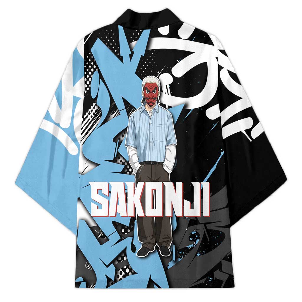 Sakonji Demon Slayer Kimono Blue Graffiti Anime Style