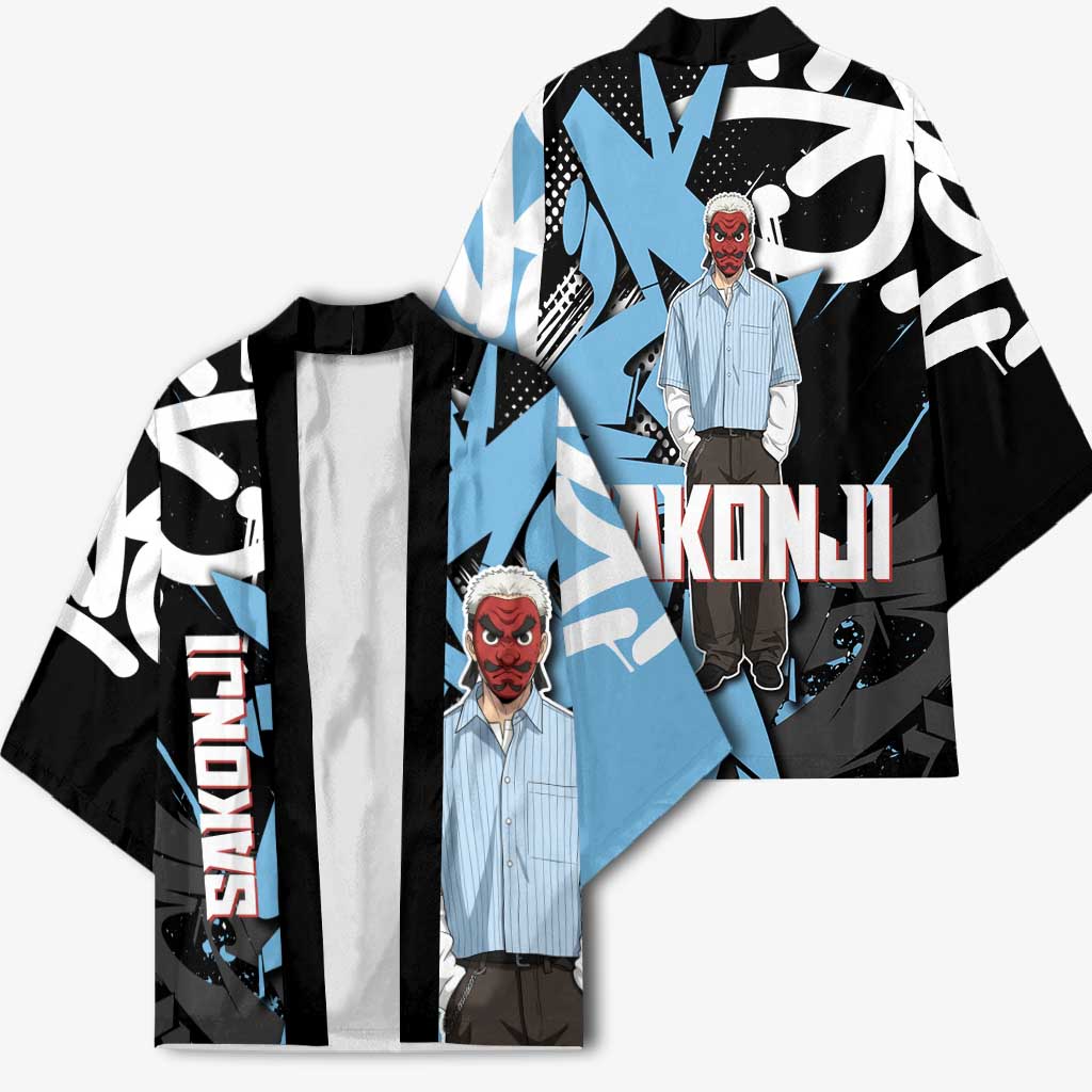 Sakonji Demon Slayer Kimono Blue Graffiti Anime Style