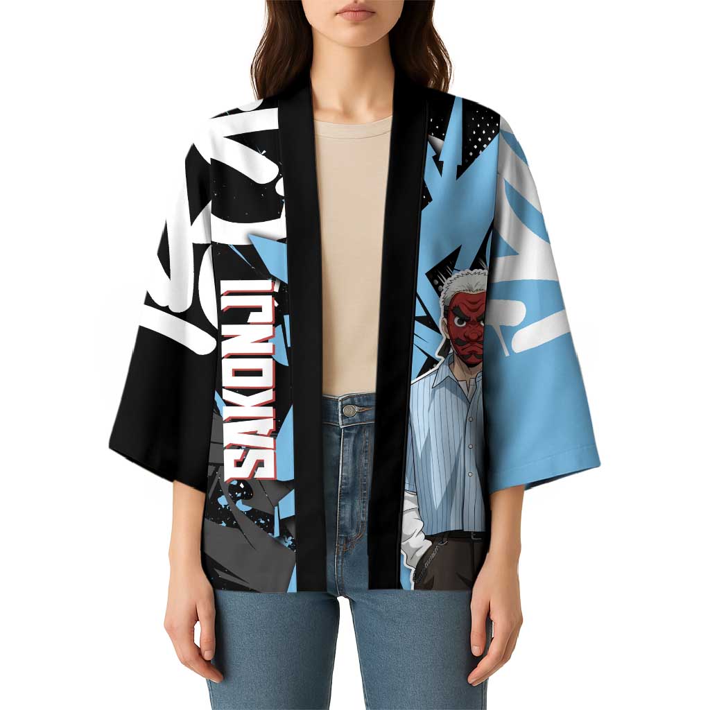 Sakonji Demon Slayer Kimono Blue Graffiti Anime Style