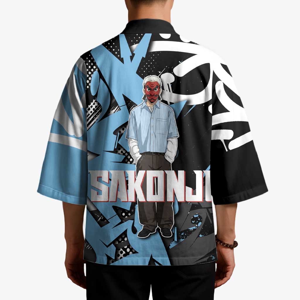 Sakonji Demon Slayer Kimono Blue Graffiti Anime Style