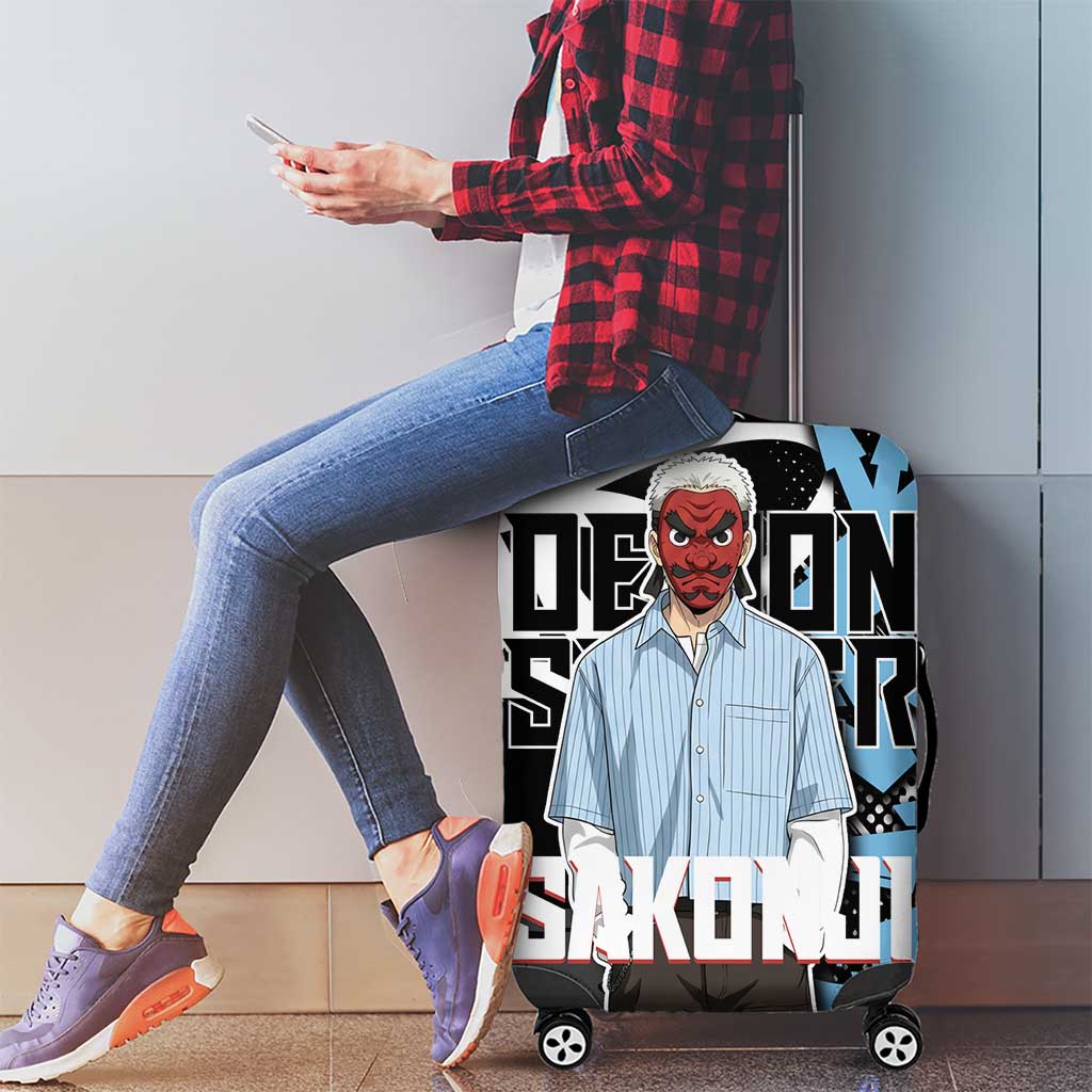Sakonji Demon Slayer Luggage Cover Blue Graffiti Anime Style