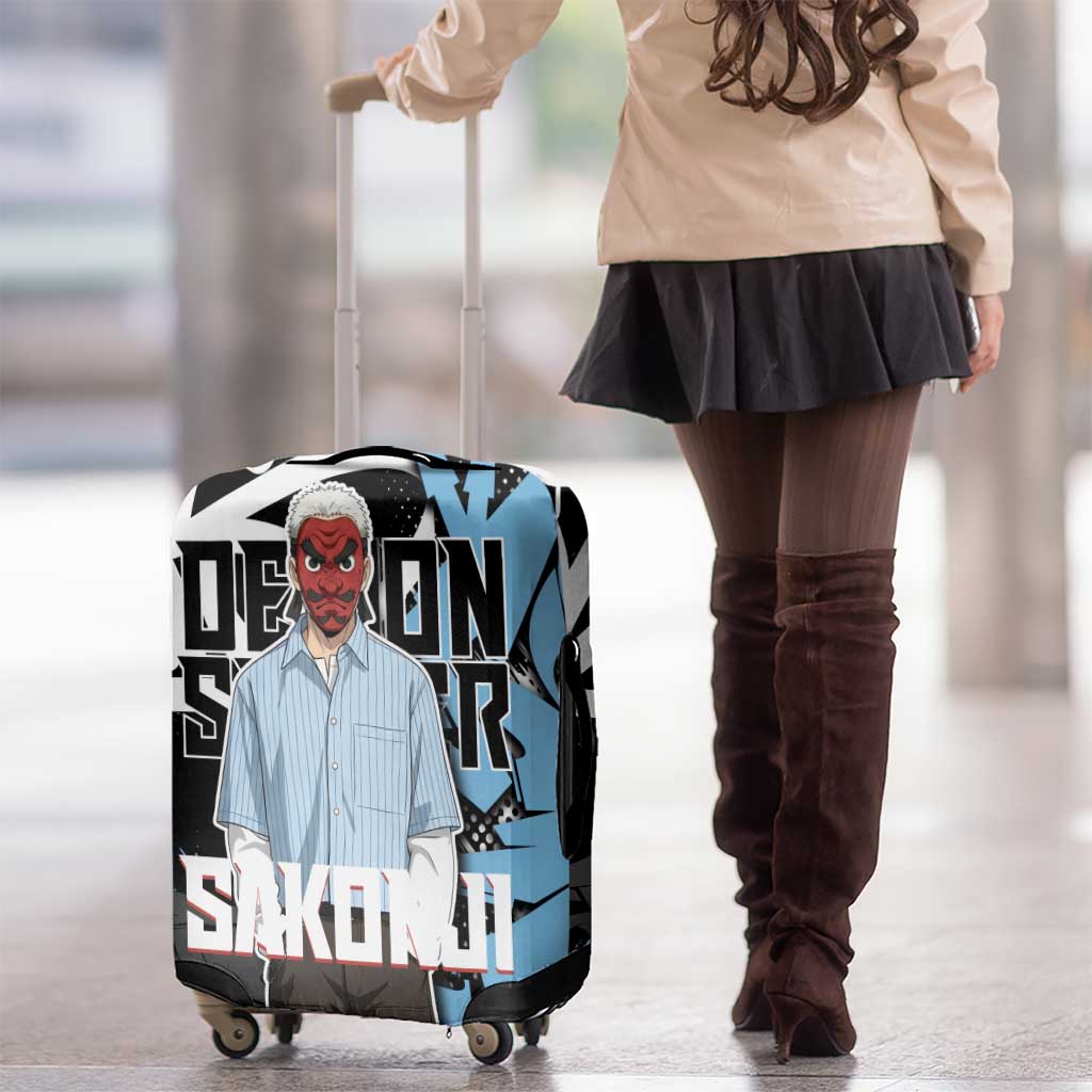 Sakonji Demon Slayer Luggage Cover Blue Graffiti Anime Style