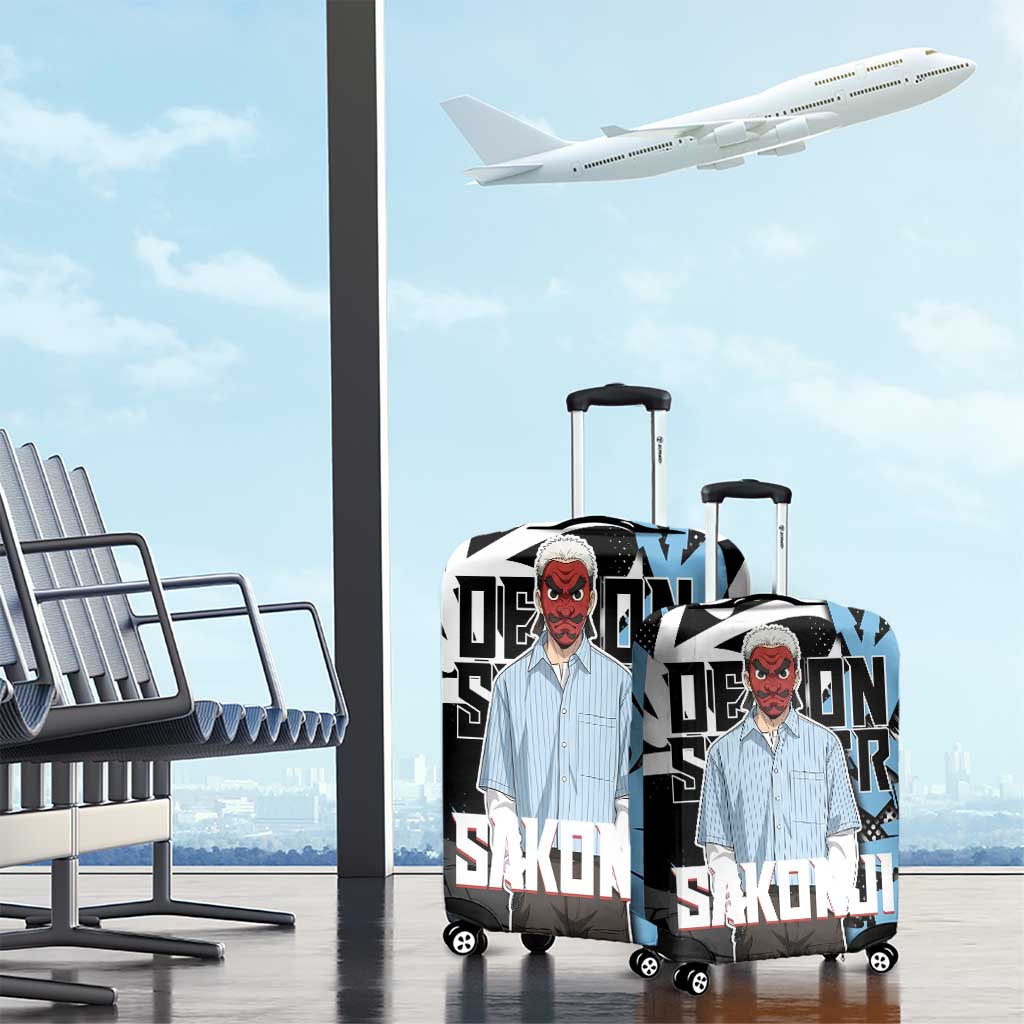 Sakonji Demon Slayer Luggage Cover Blue Graffiti Anime Style