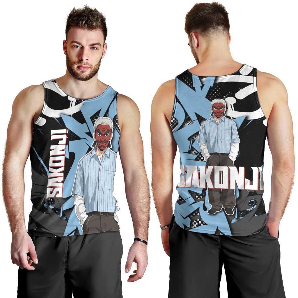 Sakonji Demon Slayer Men Tank Top Blue Graffiti Anime Style
