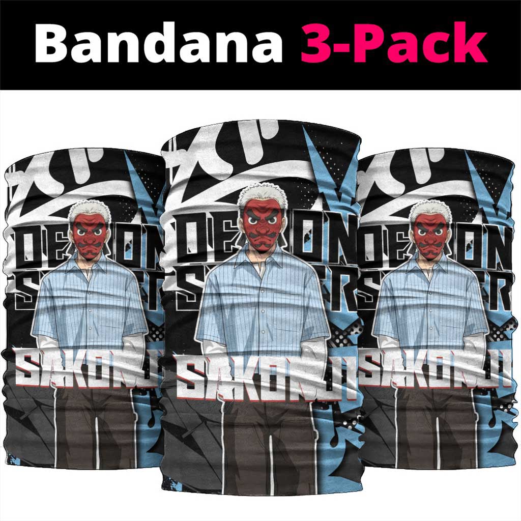 Sakonji Demon Slayer Neck Gaiter Blue Graffiti Anime Style