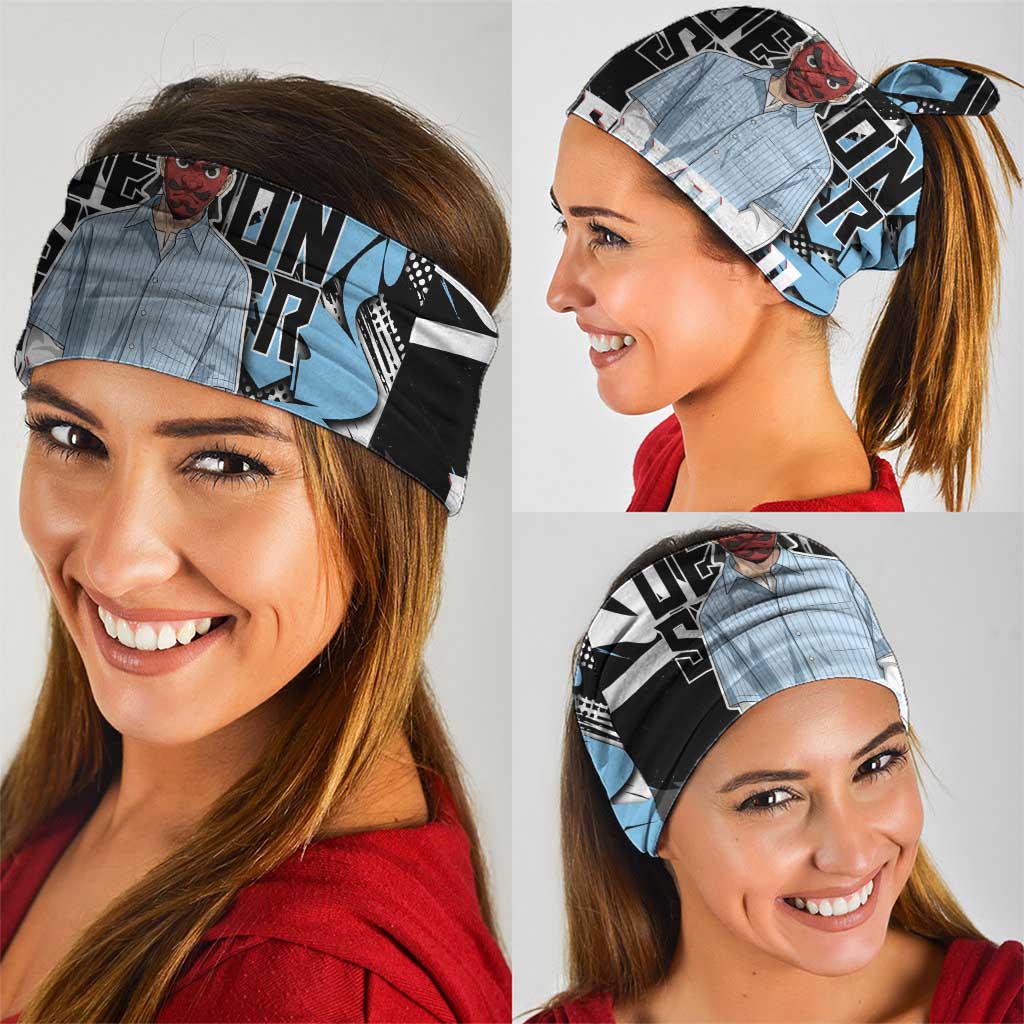 Sakonji Demon Slayer Neck Gaiter Blue Graffiti Anime Style