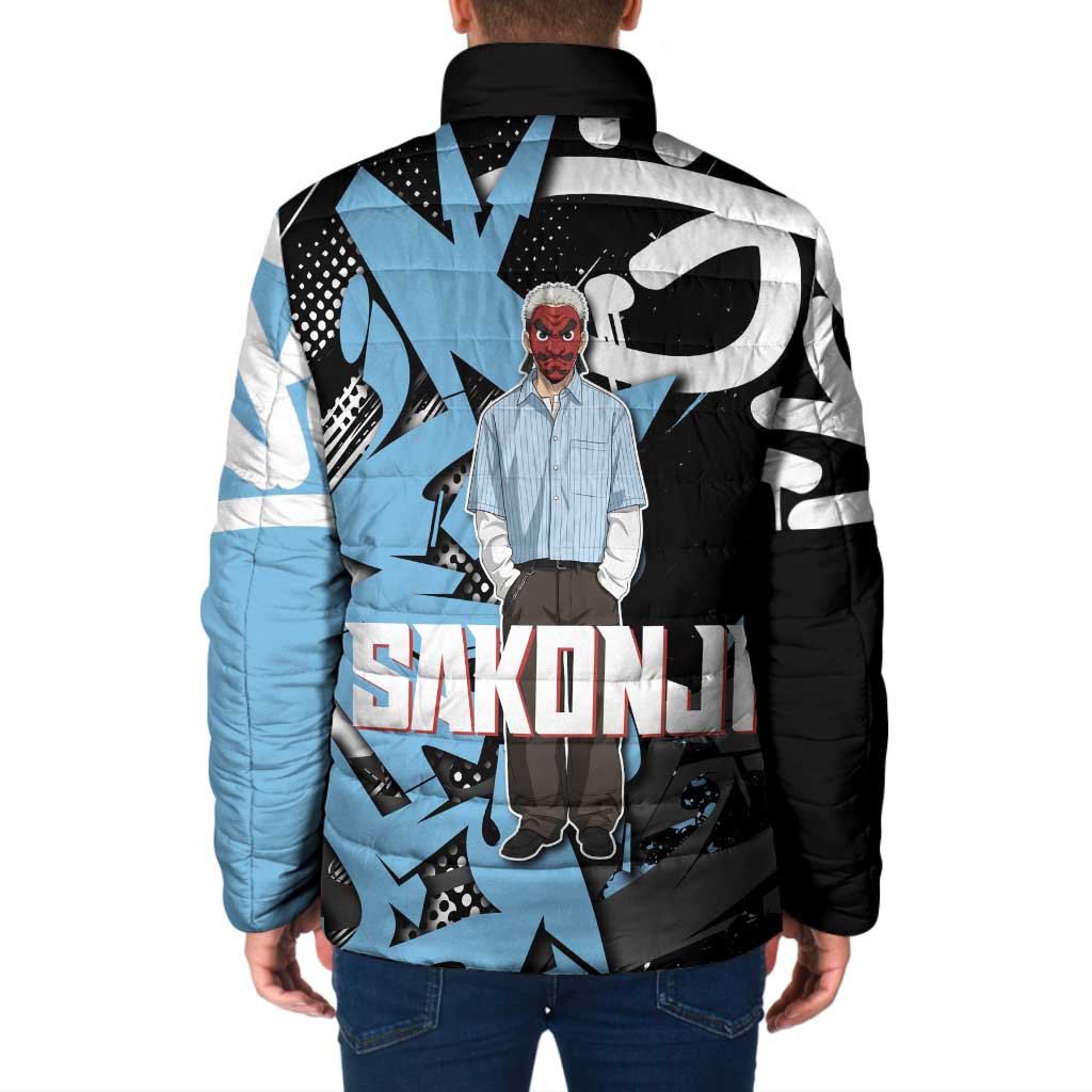 Sakonji Demon Slayer Padded Jacket Blue Graffiti Anime Style