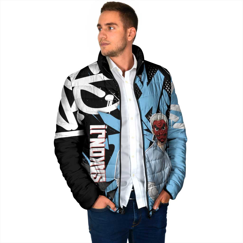 Sakonji Demon Slayer Padded Jacket Blue Graffiti Anime Style