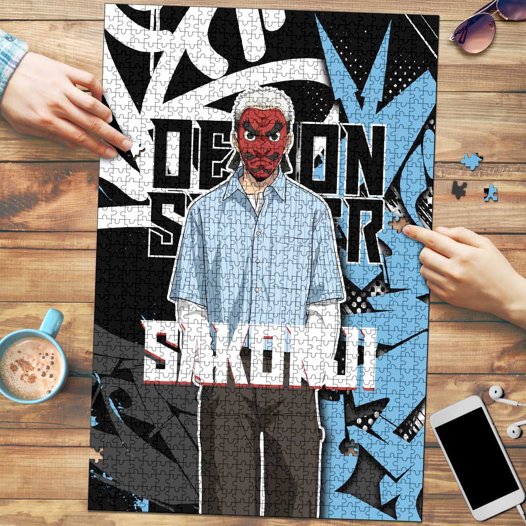 Sakonji Demon Slayer Puzzle Blue Graffiti Anime Style