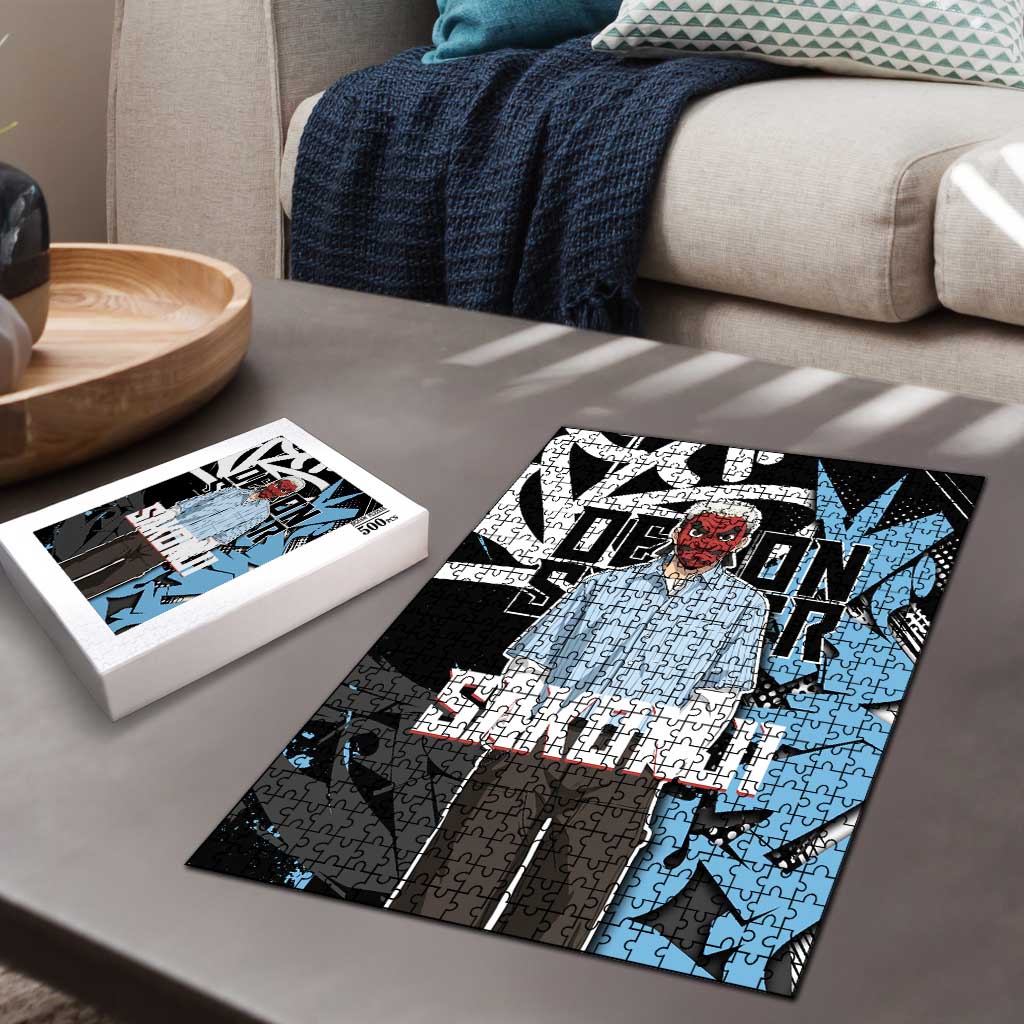 Sakonji Demon Slayer Puzzle Blue Graffiti Anime Style