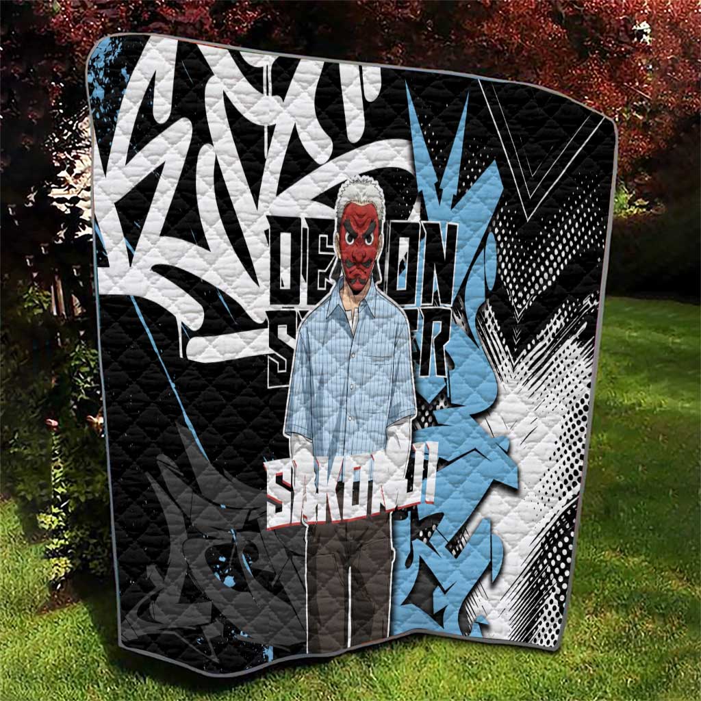 Sakonji Demon Slayer Quilt Blue Graffiti Anime Style