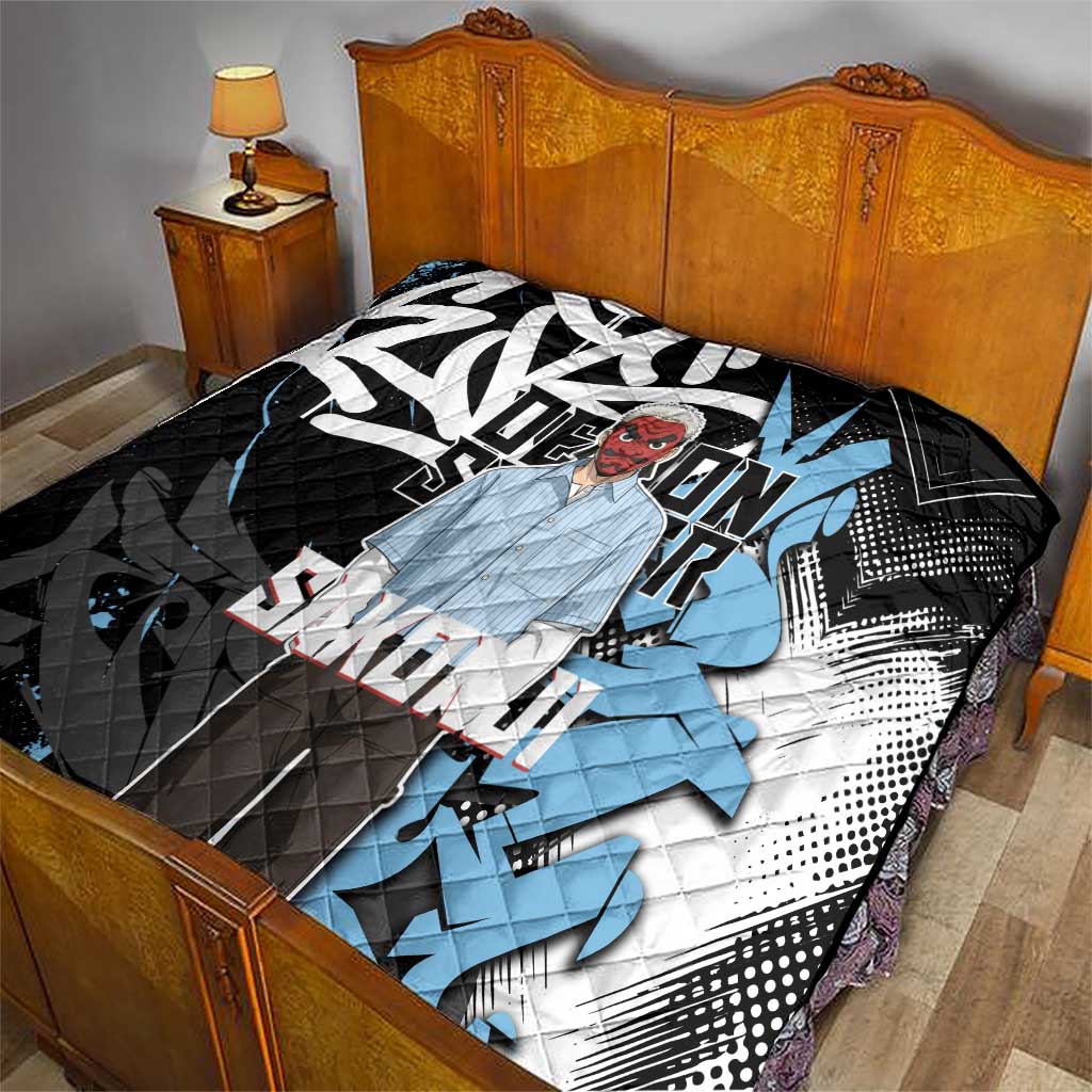 Sakonji Demon Slayer Quilt Blue Graffiti Anime Style
