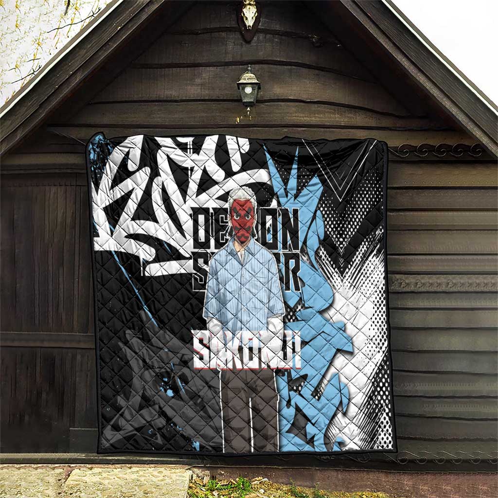 Sakonji Demon Slayer Quilt Blue Graffiti Anime Style