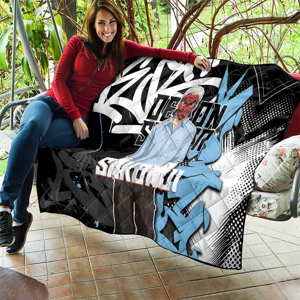 Sakonji Demon Slayer Quilt Blue Graffiti Anime Style