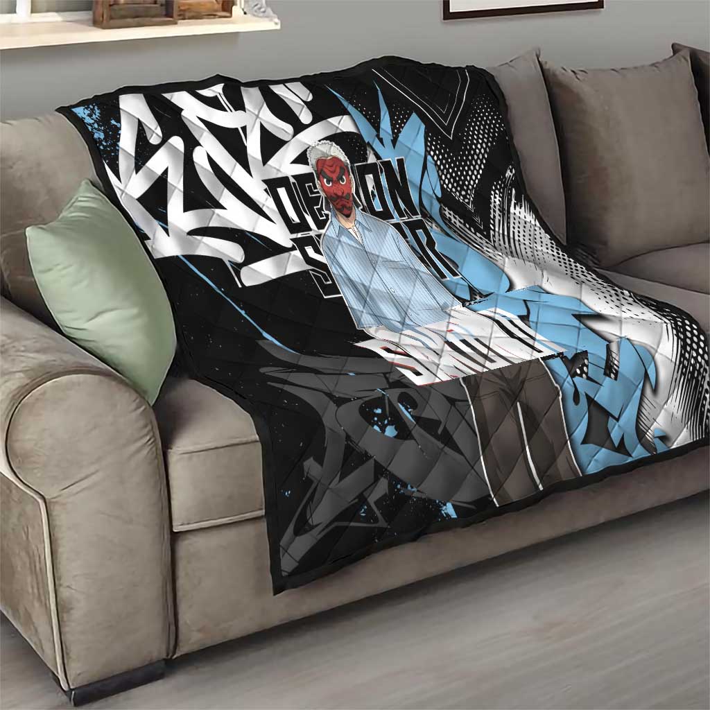 Sakonji Demon Slayer Quilt Blue Graffiti Anime Style