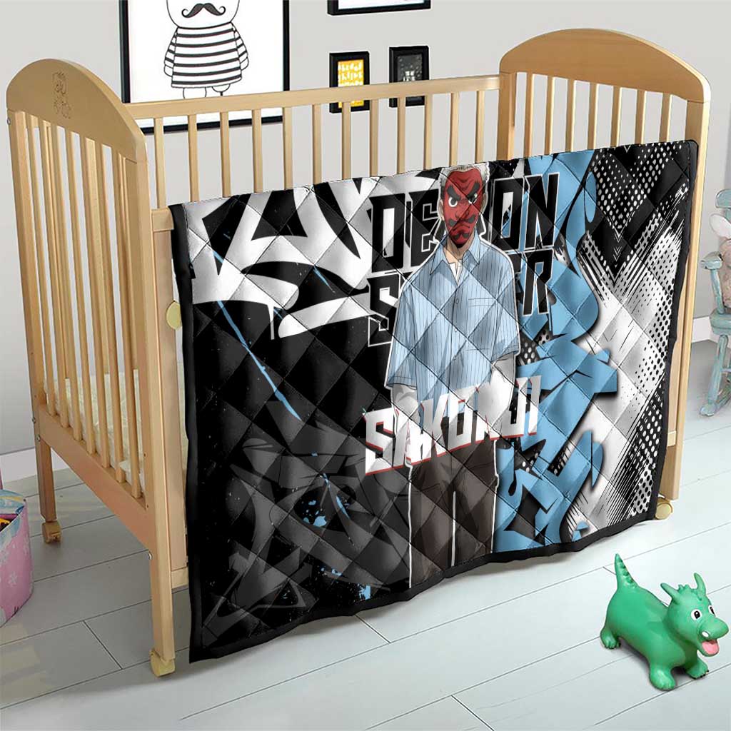 Sakonji Demon Slayer Quilt Blue Graffiti Anime Style