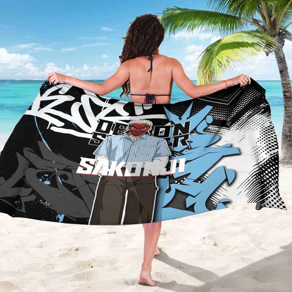 Sakonji Demon Slayer Sarong Blue Graffiti Anime Style