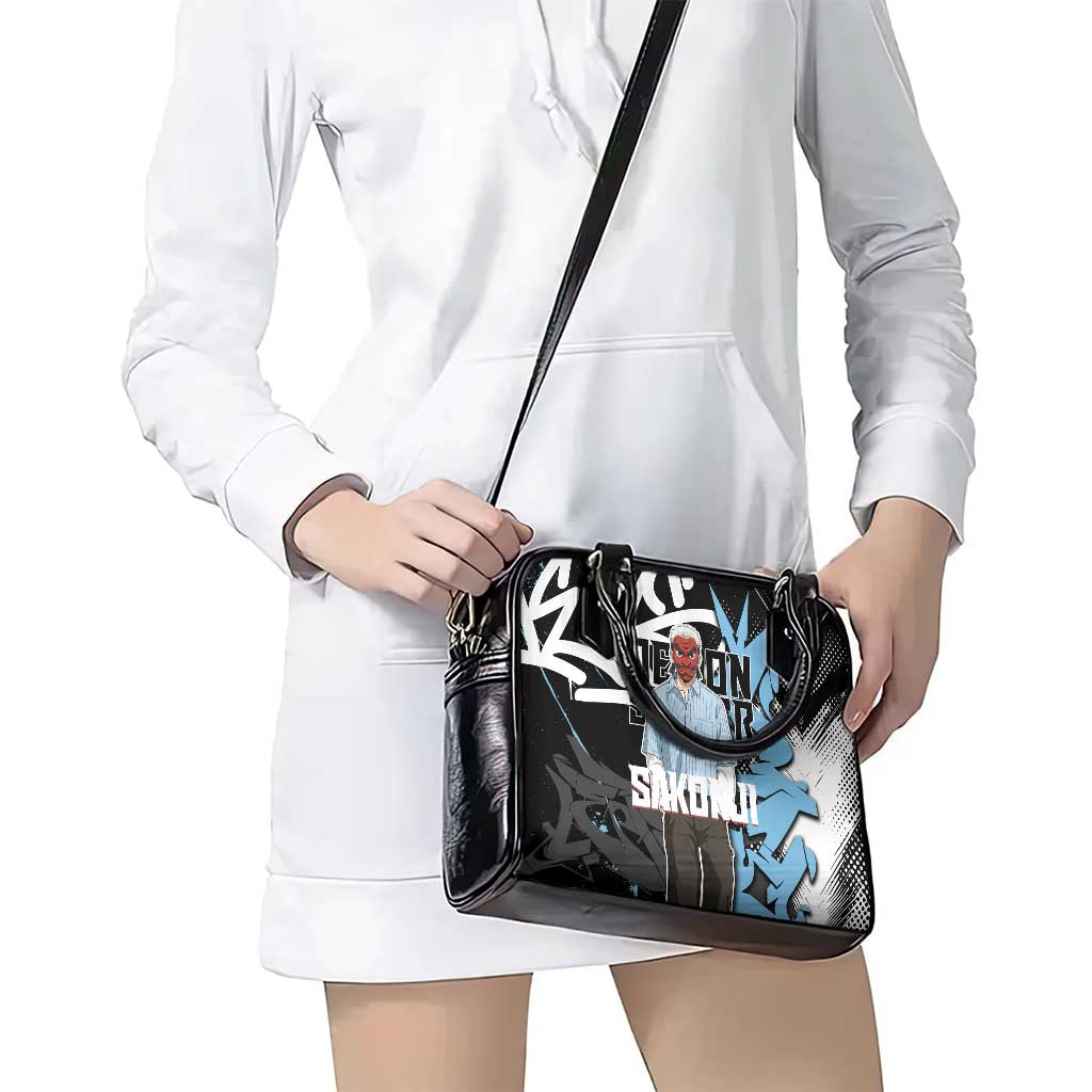 Sakonji Demon Slayer Shoulder Handbag Blue Graffiti Anime Style