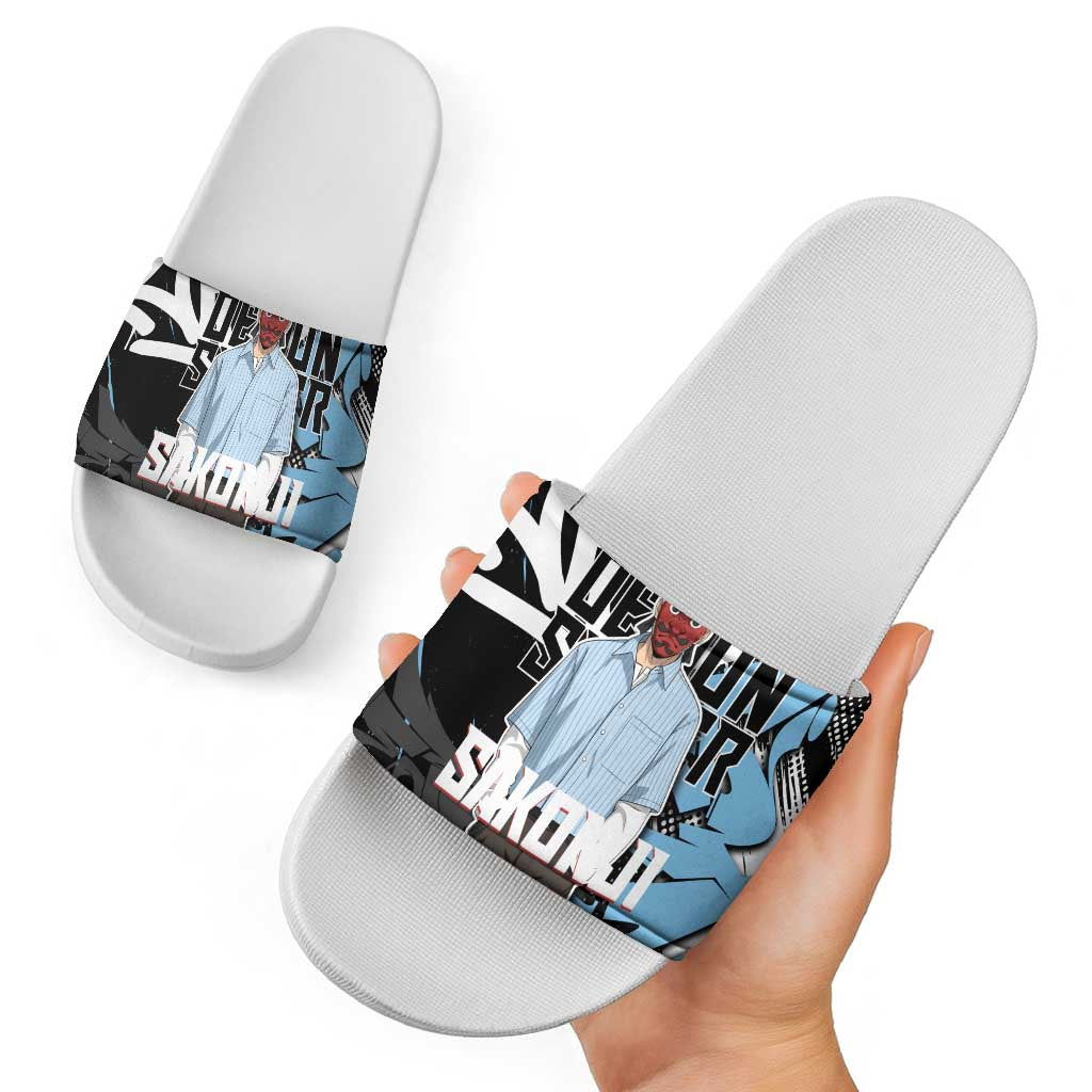 Sakonji Demon Slayer Slide Sandals Blue Graffiti Anime Style
