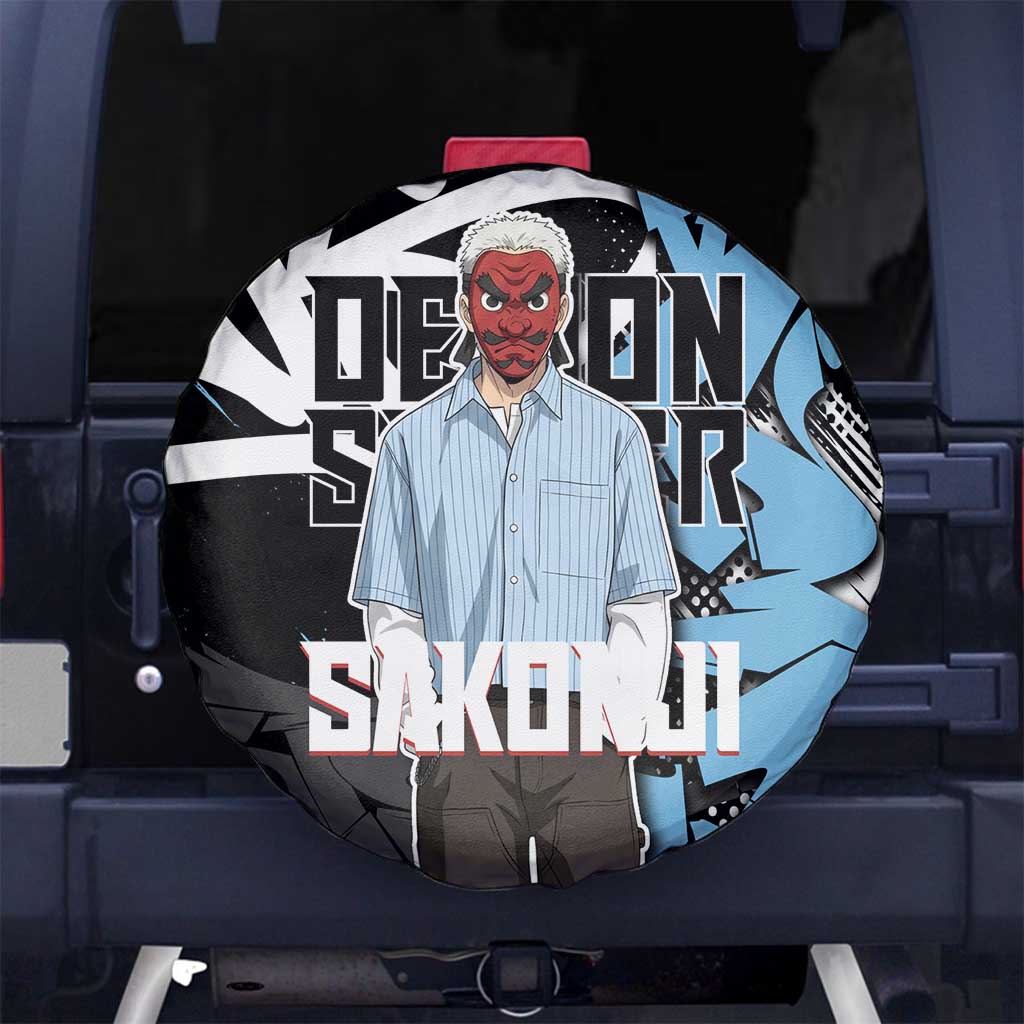 Sakonji Demon Slayer Spare Tire Cover Blue Graffiti Anime Style