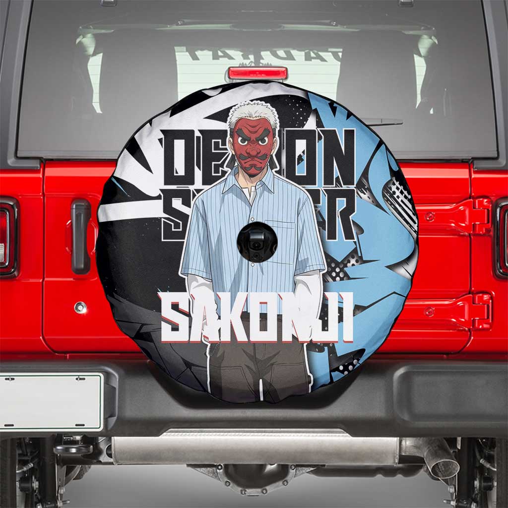 Sakonji Demon Slayer Spare Tire Cover Blue Graffiti Anime Style