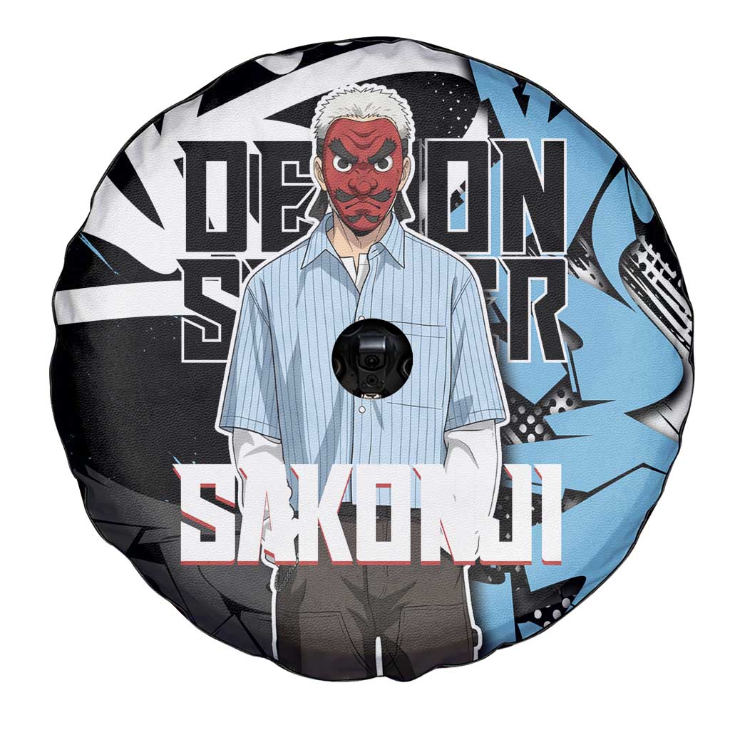 Sakonji Demon Slayer Spare Tire Cover Blue Graffiti Anime Style