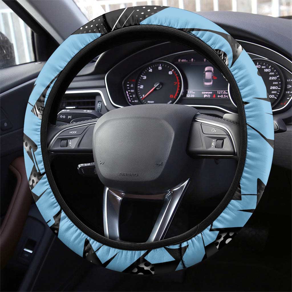 Sakonji Demon Slayer Steering Wheel Cover Blue Graffiti Anime Style