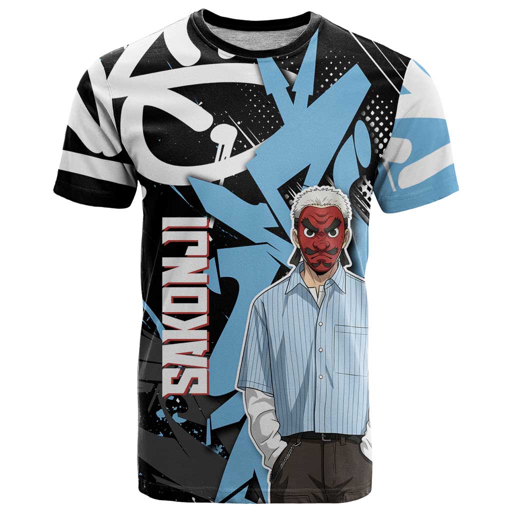 Sakonji Demon Slayer T Shirt Blue Graffiti Anime Style