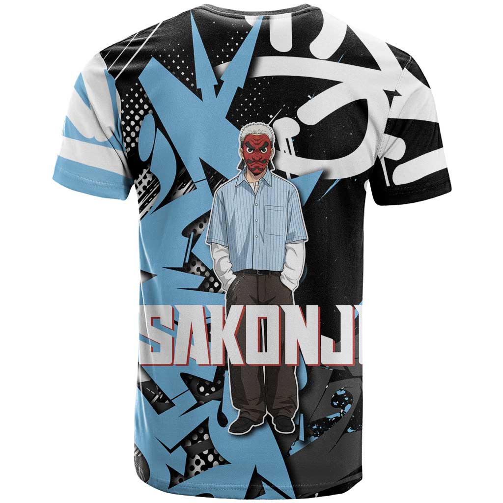 Sakonji Demon Slayer T Shirt Blue Graffiti Anime Style