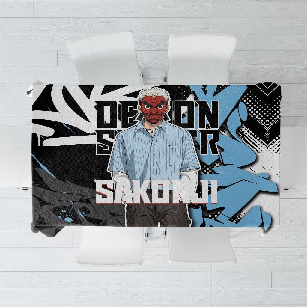 Sakonji Demon Slayer Tablecloth Blue Graffiti Anime Style
