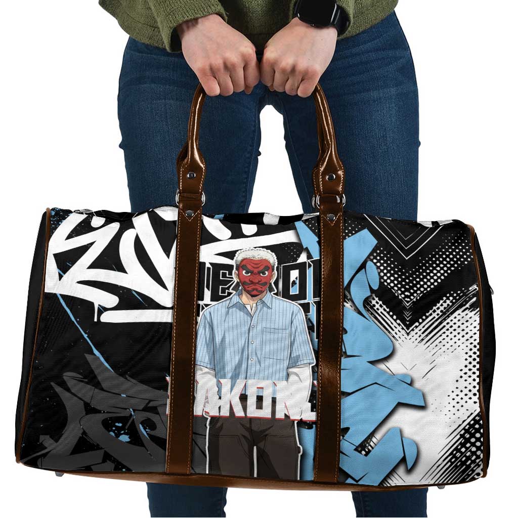 Sakonji Demon Slayer Travel Bag Blue Graffiti Anime Style