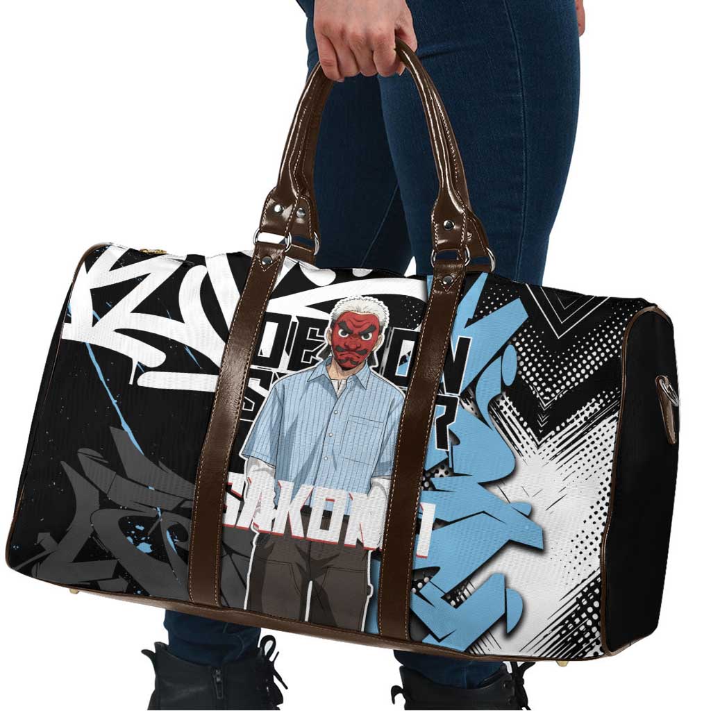 Sakonji Demon Slayer Travel Bag Blue Graffiti Anime Style