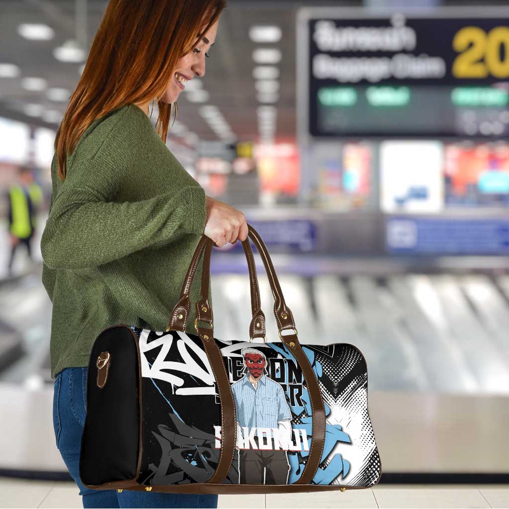 Sakonji Demon Slayer Travel Bag Blue Graffiti Anime Style