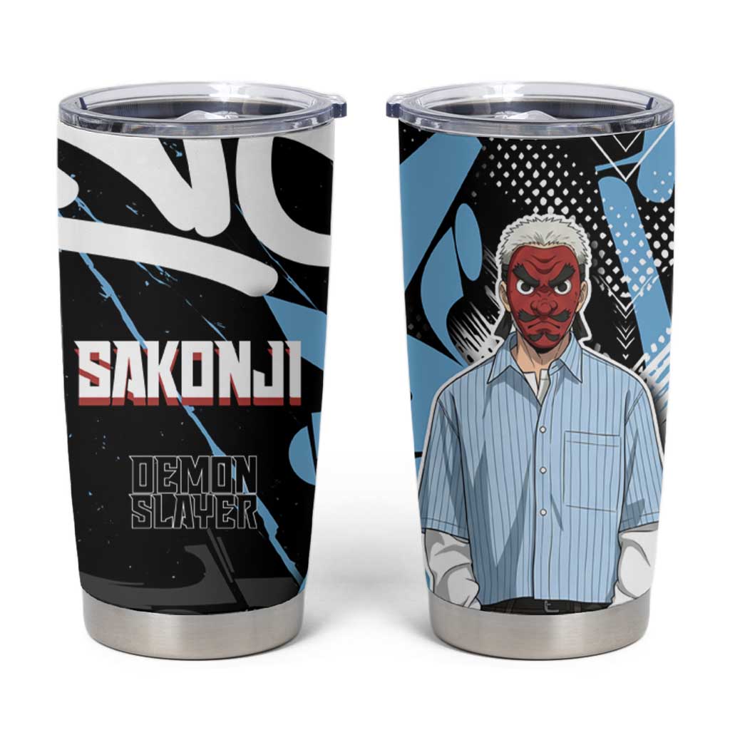 Sakonji Demon Slayer Tumbler Cup Blue Graffiti Anime Style